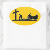 BIKER BIDDEN OVALE STICKER (Tas)