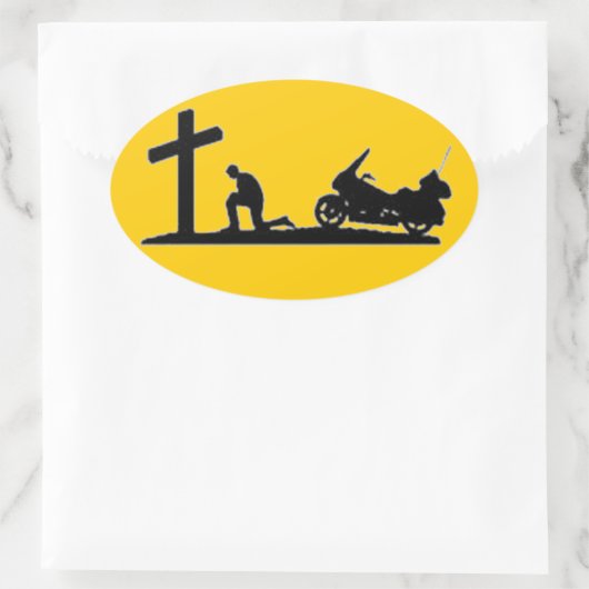 BIKER BIDDEN OVALE STICKER (Tas)