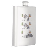 Biker bij de roestvrijstalen erlenmeyer van het Mu Flacon (Rechts)