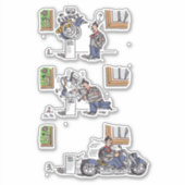 Biker bij museumcontoursticker sticker (Voorkant)