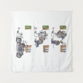 Biker bij museumtapestry wandkleed (Voorkant (horizontaal))