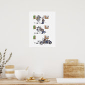 Biker bij poster van museum matte (Keuken)