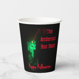 Biker Billy Halloween Skeleton Black & Red Papieren Bekers