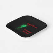 Biker Billy Halloween Skeleton Black & Red Papieren Bordje (Gebogen)