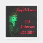 Biker Billy Halloween Skeleton Black & Red Servet (Voorkant)