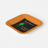 Biker Billy Halloween Skeleton Pumpkin Sinaasappel Papieren Bordje (Gebogen)