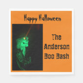 Biker Billy Halloween Skeleton Pumpkin Sinaasappel Servet (Voorkant)