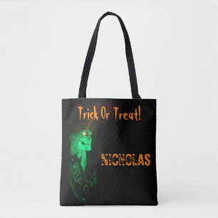 Biker Billy Halloween Zwart/Oranje Trick or treat Tote Bag