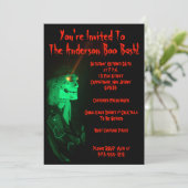 Biker Billy Zwart en Rood Halloween Party Kaart (Staand voorkant)