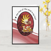 BIKER BIRTHDAY CARD Love Wind Kaart (Gele Bloem)