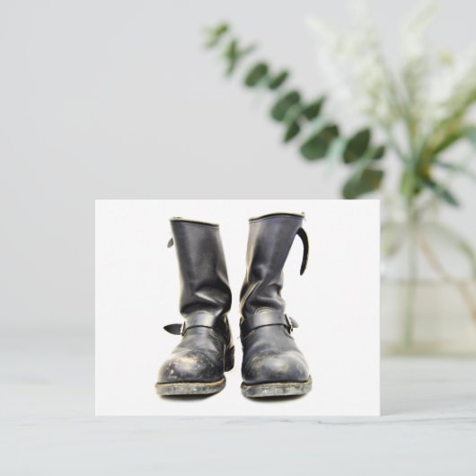 Biker Boots Briefkaart (Staand voorkant)