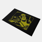 Biker Bro geel en zwart deurmat (Schuin)