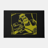 Biker Bro geel en zwart deurmat (Voorkant)