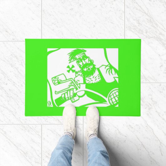 Biker Bro groene deurmat (Binnen)