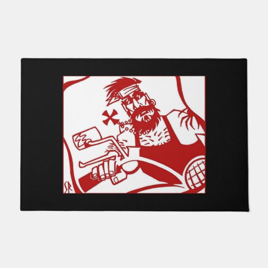 Biker Bro rode en zwarte deurmat (Voorkant)