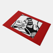 Biker Bro zwart met rode deurmat (Schuin)