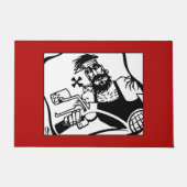 Biker Bro zwart met rode deurmat (Voorkant)