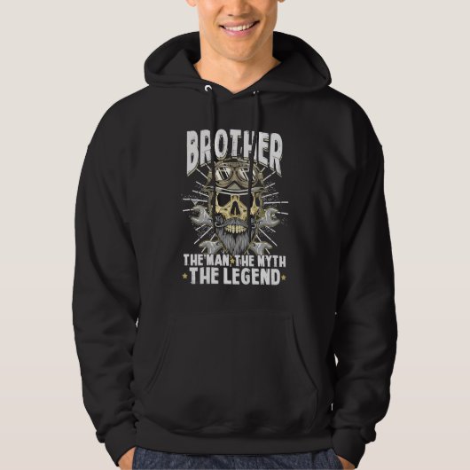 Biker Brother The Man Myth Legend Motorcycle  Fath Hoodie (Voorkant)
