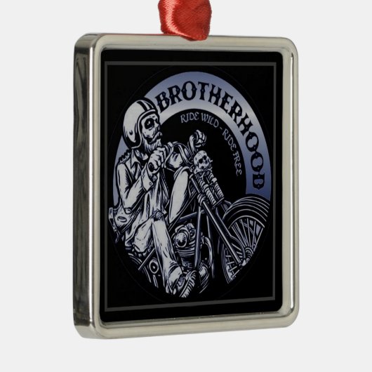 Biker Brotherhood Black Metal Ornament (Rechts)