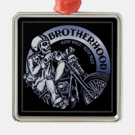Biker Brotherhood Black Metal Ornament