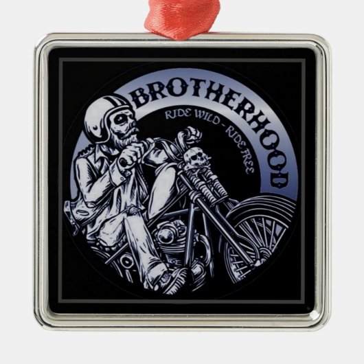 Biker Brotherhood Black Metal Ornament (Voorkant)