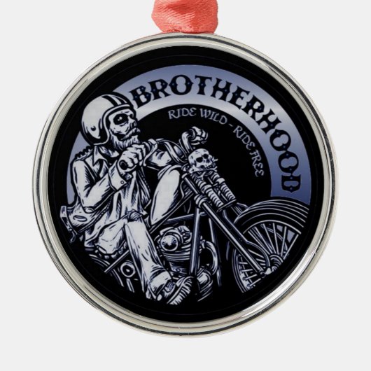 Biker Brotherhood Black Metalen Ornament (Voorkant)
