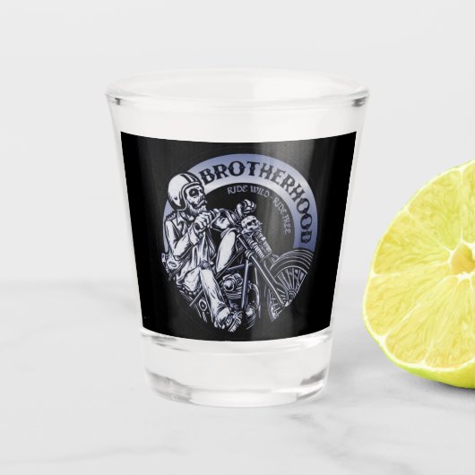 Biker Brotherhood Black Shot Glas (Voorkant)