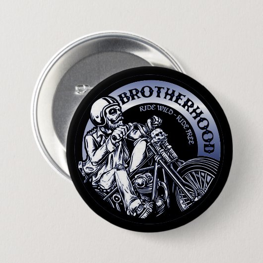 Biker Brotherhood Ronde Button 7,6 Cm (Voorkant /achterkant)