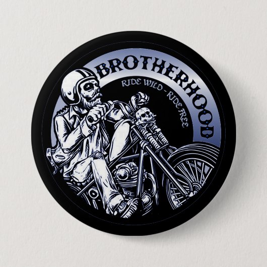 Biker Brotherhood Ronde Button 7,6 Cm (Voorkant)