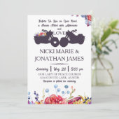 Biker Bruiloft Bloemen Wildbloem Succulenten Kaart (Staand voorkant)