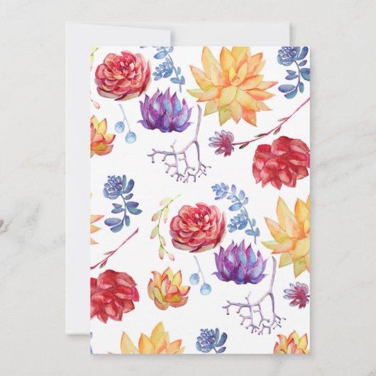 Biker Bruiloft Bloemen Wildbloem Succulenten Kaart (Achterkant)