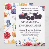 Biker Bruiloft Bloemen Wildbloem Succulenten Kaart (Voorkant / Achterkant)