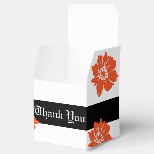 Biker Bruiloft Favor Box Zwart en Sinaasappel Bedankdoosjes (Geopend)