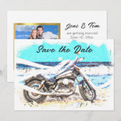 Biker Bruiloft Save The Date Kaart (Voorkant / Achterkant)