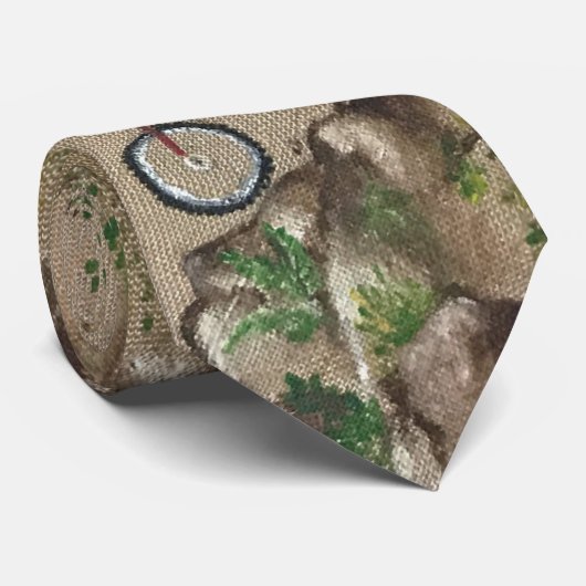Biker bruin Stropdas, gebergte, bedrukt Stropdas (Opgerold)