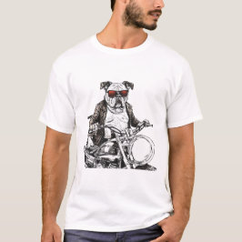 Biker Bulldog Houding T-shirt