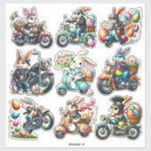 Biker Bunnies Pasen Set 2 Sticker (Vel)