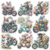 Biker Bunnies Pasen Set 2 Sticker (Voorkant)