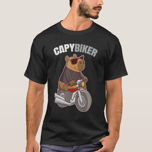Biker Capybara - Grappige Capybiker T-shirt (Voorkant)