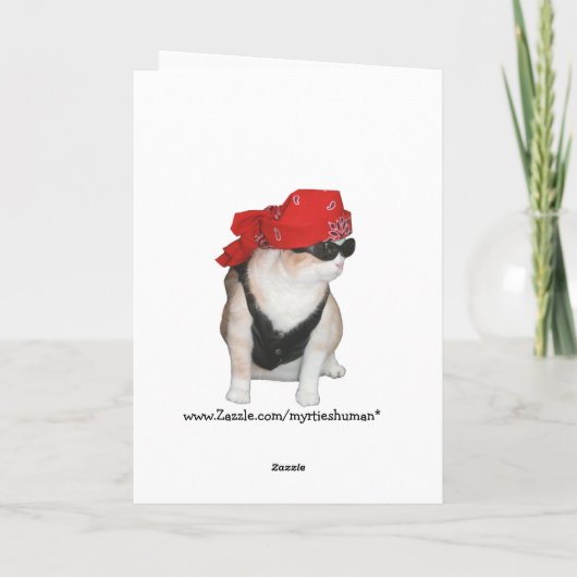 Biker Cat Birthday Kaart (Achterkant)