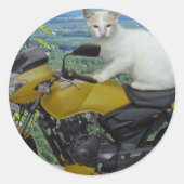 Biker Cat Sticker (Voorkant)
