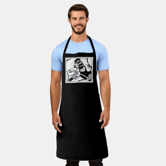 Biker chef apron schort (Gedragen)