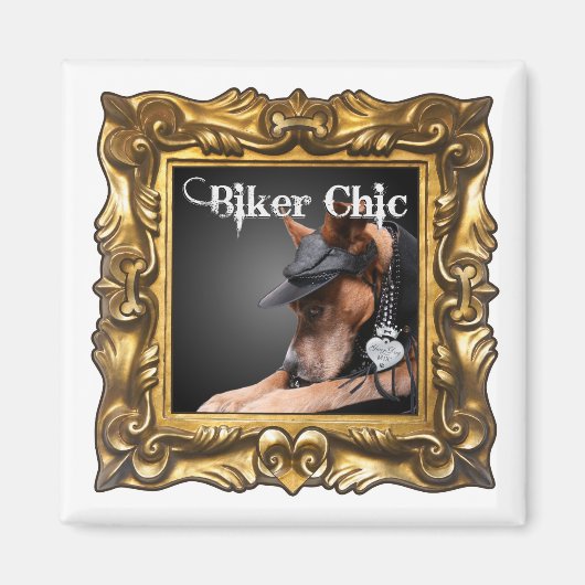 "Biker Chic" Magneet om uw koelkast te verbeteren (Voorkant)