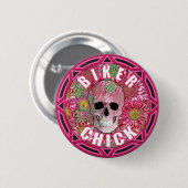 Biker Chick 001 Ronde Button 5,7 Cm (Voorkant /achterkant)