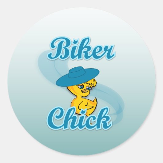 Biker Chick #3 Ronde Sticker (Voorkant)