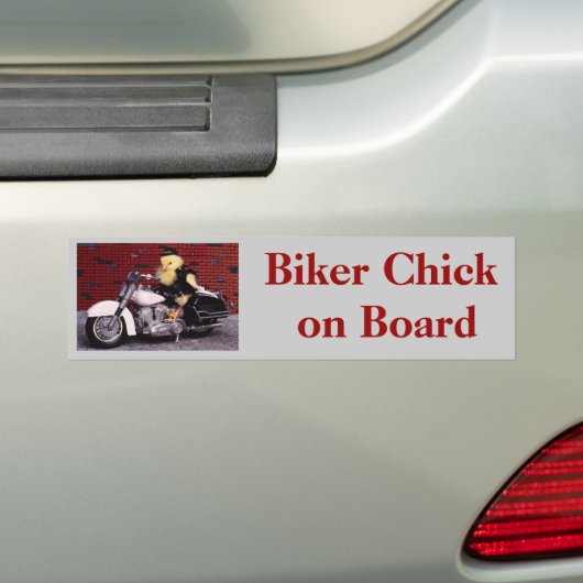 Biker Chick aan boord Bumpersticker (Op auto)