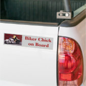 Biker Chick aan boord Bumpersticker (Op Truck)