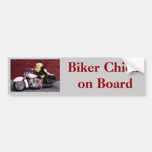 Biker Chick aan boord Bumpersticker (Voorkant)