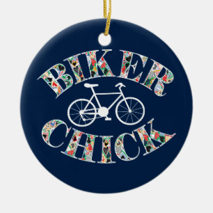 Biker Chick Bike Keramisch Ornament