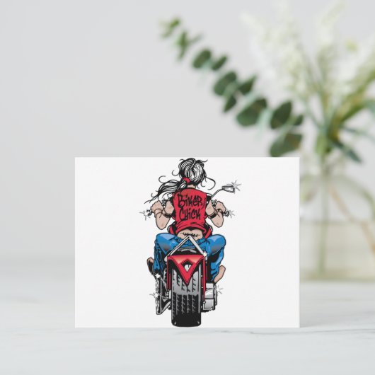 Biker Chick Briefkaart (Staand voorkant)